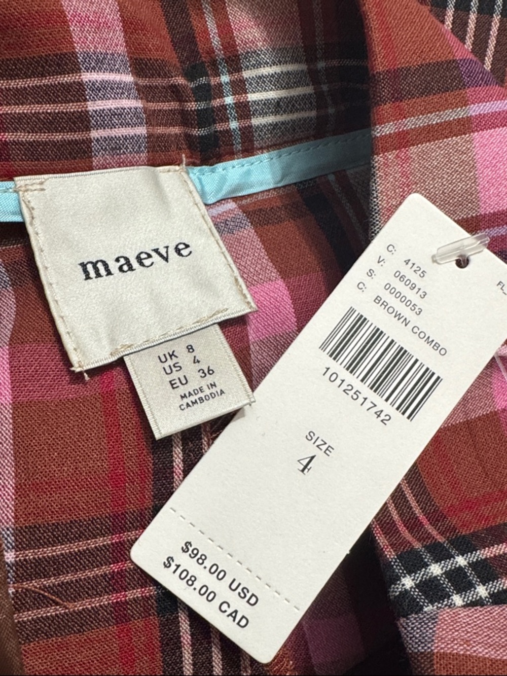 Anthropologie MAEVE The Avery Pleated Trouser Shorts Brown Plaid $98 Retail NWT - Picture 5 of 15